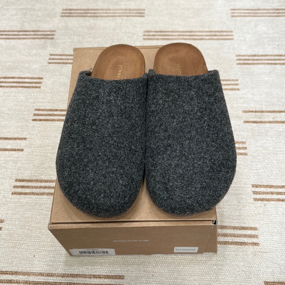 Jenni Kayne Cabin Moc Clog Charcoal Size 39 NEW